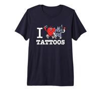 I Love Tattoos/Heart Tattooed T-Shirt Haut de Gamme