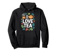 I Love Tea Tasse à théière Motif Feuilles Sweat à Capuche