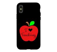 I Love Teaching Teacher Citation Dire Slogan Phrase Pomme Coque pour iPhone X/XS