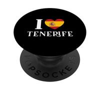 I Love Tenerife Drapeau Espagne Cœur Espagne PopSockets PopGrip Adhésif