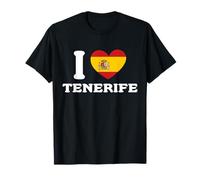 I Love Tenerife Drapeau Espagne Cœur Espagne T-Shirt