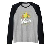 I Love Tennis Balles de raquette graphique Manche Raglan