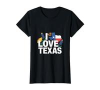 I Love Texas Map Chapeau de Cowboy Fleurs T-Shirt Graphique avec Valeur