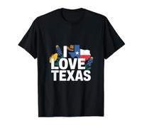 I Love Texas Map Chapeau de Cowboy Fleurs T-Shirt Graphique avec Valeur
