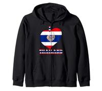 I Love Thailand Proud Thai Pride Drapeau Thaïlande Motif cœur Sweat à Capuche