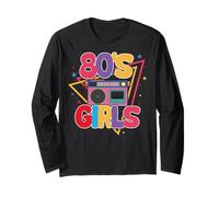 I Love The 80's Slogan, 80s-Themed Party Costume for Girls Manche Longue