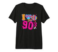 I Love The 90s Retro Vintage Colorful Party Theme 90s Women T-Shirt Haut de Gamme