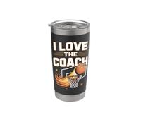 I Love The Coach Cerceau de basket-ball graphique Gobelet isotherme en acier inoxydable double paroi