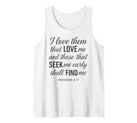 I Love Them That Love Me Proverbes 8:17 Écriture Bible Verse Débardeur