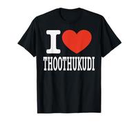 I Love Thoothukudi City Heart Graphic Souvenir de Voyage T-Shirt