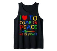 I Love To Come In Peace He Is Peace Funny Matching Couple Débardeur