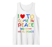 I Love To Come In Peace He Is Peace Funny Matching Couple Débardeur