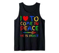 I Love To Come In Peace He Is Peace Funny Matching Couple Débardeur