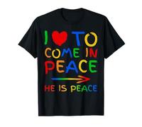 I Love To Come In Peace He Is Peace Funny Matching Couple T-Shirt
