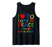 I Love To Come In Peace She Is Peace Funny Matching Couple Débardeur