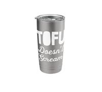 I Love Tofu Cup Funny Vegan Vegetarian TOFU Doesn't Scream Gobelet isotherme en acier inoxydable double paroi