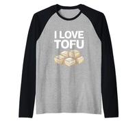 I Love Tofu Vegan Food Lover Humour Manche Raglan
