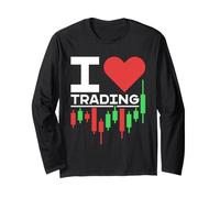 I Love Trading - Candlestick Chart Trader Design Vieilli Manche Longue