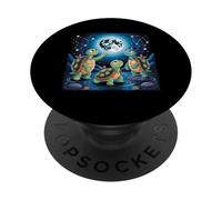 I Love Turtles Sea Costume Trois Tortues hurlant à la lune PopSockets PopGrip Adhésif
