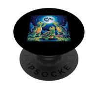 I Love Turtles Sea Costume Trois Tortues hurlant à la lune PopSockets PopGrip Adhésif