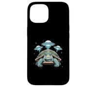 I Love Turtles Sea Selfie avec des OVNIS extraterrestres Tortue bizarre Coque pour iPhone 15