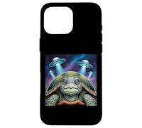 I Love Turtles Sea Selfie avec des OVNIS extraterrestres Tortue bizarre Coque pour iPhone 16 Pro Max