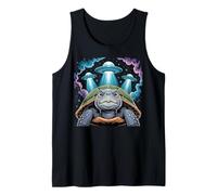 I Love Turtles Sea Selfie avec des OVNIS extraterrestres Tortue bizarre Débardeur