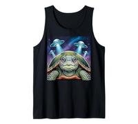 I Love Turtles Sea Selfie avec des OVNIS extraterrestres Tortue bizarre Débardeur