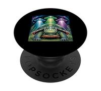 I Love Turtles Sea Selfie avec des OVNIS extraterrestres Tortue bizarre PopSockets PopGrip Adhésif