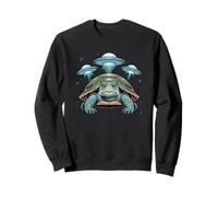 I Love Turtles Sea Selfie avec des OVNIS extraterrestres Tortue bizarre Sweatshirt