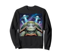 I Love Turtles Sea Selfie avec des OVNIS extraterrestres Tortue bizarre Sweatshirt