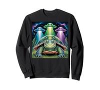 I Love Turtles Sea Selfie avec des OVNIS extraterrestres Tortue bizarre Sweatshirt