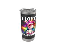 I Love Unicorns Lunettes de soleil avec licorne arc-en-ciel Gobelet isotherme en acier inoxydable double paroi