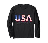 I Love USA, Cool United States of America Flag T Shirt, USA Manche Longue