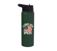 I Love USA Drapeau américain Liberty Tribute Stainless Steel Insulated Water Bottle