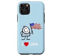 I Love USA, Enjoy Funny United States of America USA Cartoon Coque pour iPhone 11 Pro