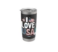 I Love USA Stars Drapeau de la Liberté Gobelet isotherme en acier inoxydable double paroi