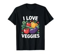 I Love Veggies Art végétal coloré T-Shirt Graphique avec Valeur