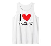 I Love Vicente Nom personnalisé Homme Guy BFF Friend Heart Débardeur
