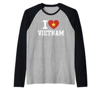 I Love Vietnam Heart Vietnamese Roots Manche Raglan
