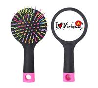 I Love Vietnam Word Flag Love Heart Illustration Salon Brosse à cheveux démêlante Base coussin