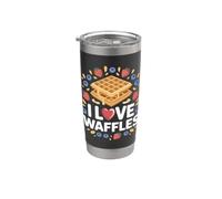 I Love Waffles Berry Breakfast Delight Morning Gobelet isotherme en acier inoxydable double paroi
