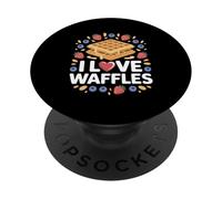 I Love Waffles Berry Breakfast Delight Morning PopSockets PopGrip Adhésif