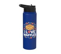 I Love Waffles Berry Breakfast Delight Morning Stainless Steel Insulated Water Bottle