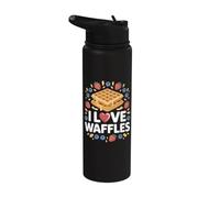 I Love Waffles Berry Breakfast Delight Morning Stainless Steel Insulated Water Bottle