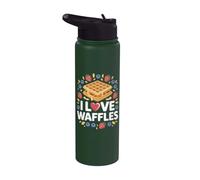 I Love Waffles Berry Breakfast Delight Morning Stainless Steel Insulated Water Bottle