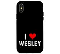 I Love Wesley Cœur Vieilli Coque pour iPhone X/XS