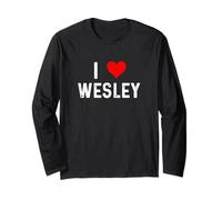 I Love Wesley Cœur Vieilli Manche Longue