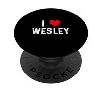 I Love Wesley Cœur Vieilli PopSockets PopGrip Adhésif