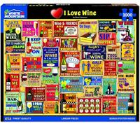 White Mountain Puzzle de 1000 pièces avec Dictons Amusants sur Le vin avec Grandes pièces pour Adultes et Famille - 61 x 76,2 cm - I Love Wine